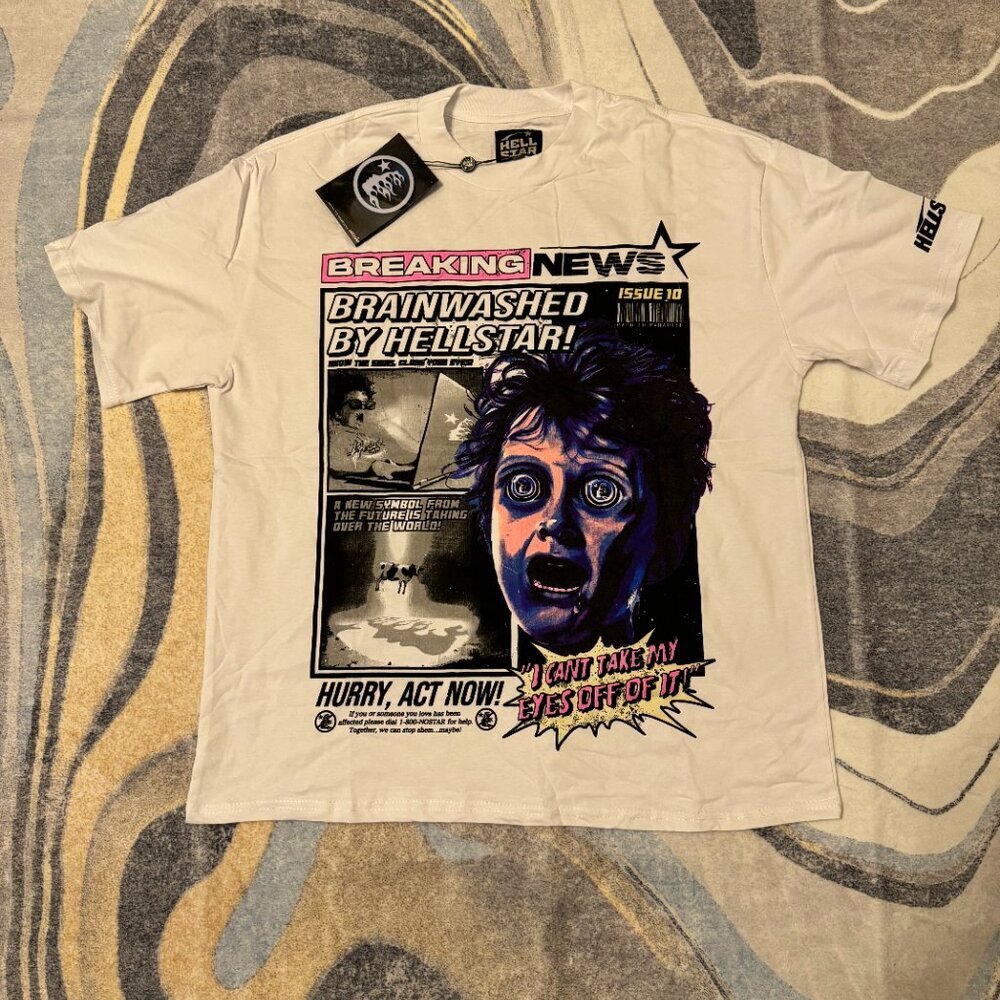 Hellstar Brainwashed By Hellstar White T-Shirt Men’s Size Medium Or Large